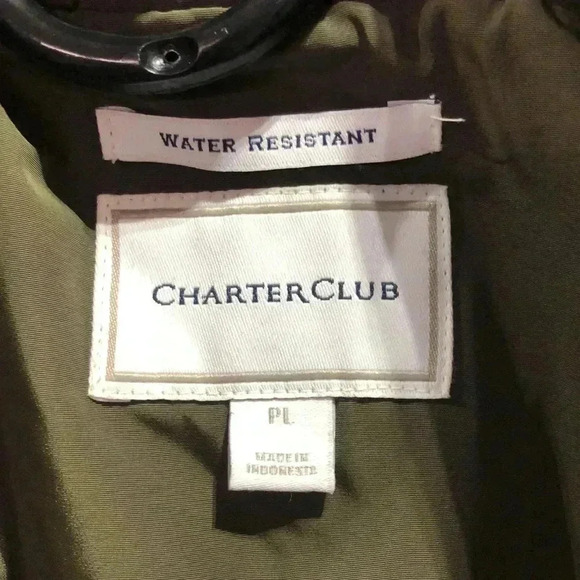Charter Club Water Resistant hooded,zip/snap/front,elastic waist,pockets jacket - Picture 11 of 11